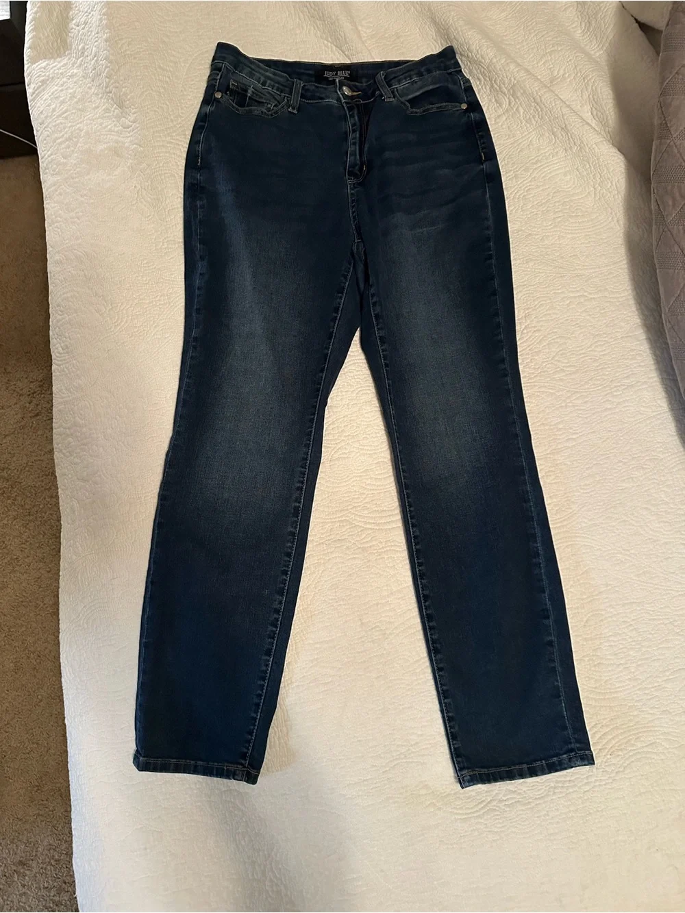 Judy Blue Cooling Tech High-Rise Boyfriend Straight Jeans in Dark Wash 9/29 - Picture 4 of 12